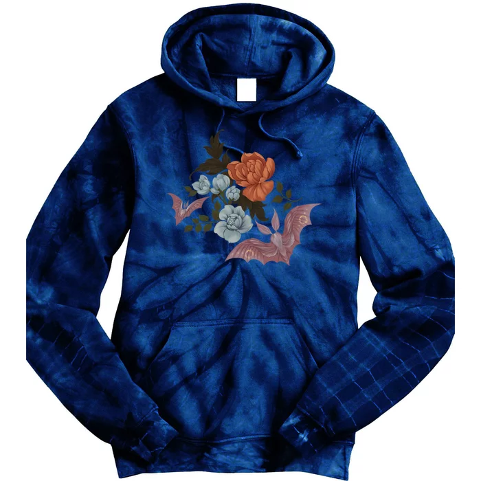 Botanical Moths And Night Flowers Tie Dye Hoodie