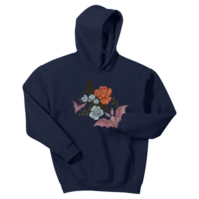 Botanical Moths And Night Flowers Kids Hoodie