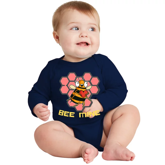 Bee Mine A Valentine's Day Gift For Beekeepers Or Bee Lovers Great Gift Baby Long Sleeve Bodysuit