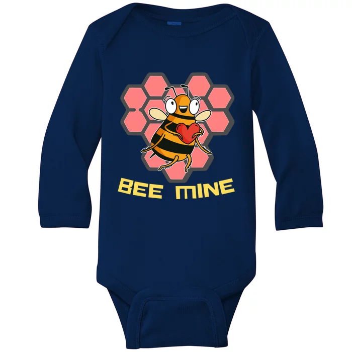 Bee Mine A Valentine's Day Gift For Beekeepers Or Bee Lovers Great Gift Baby Long Sleeve Bodysuit