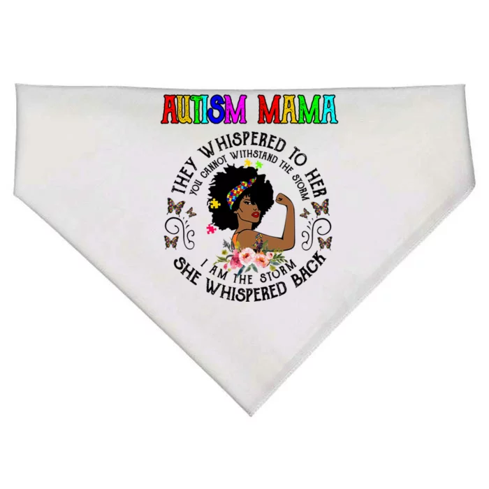 Black Mama Autism Awareness African American Great Gift USA-Made Doggie Bandana