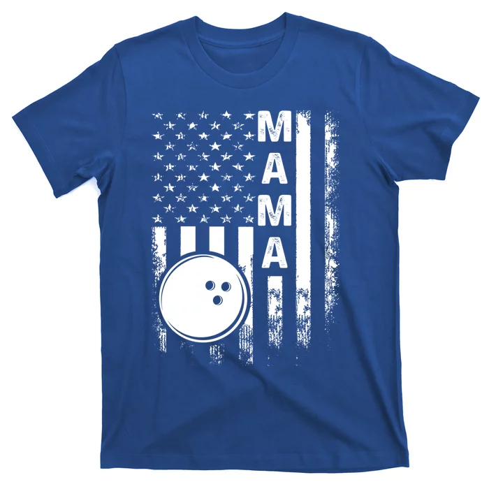 Bowling Mama American Flag Vintage Christmas Xmas Gift T-Shirt