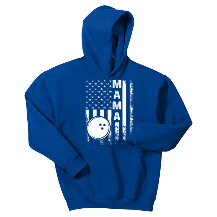 Bowling Mama American Flag Vintage Christmas Xmas Gift Kids Hoodie