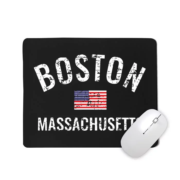 Boston Massachusetts American Flag Mousepad