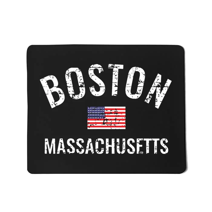 Boston Massachusetts American Flag Mousepad