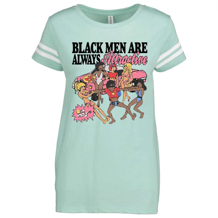 Black Men Are Always Attractive Enza Ladies Jersey Football T-Shirt