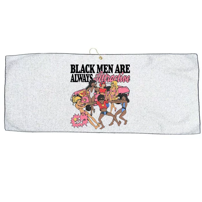 Black Men Are Always Attractive Large Microfiber Waffle Golf Towel