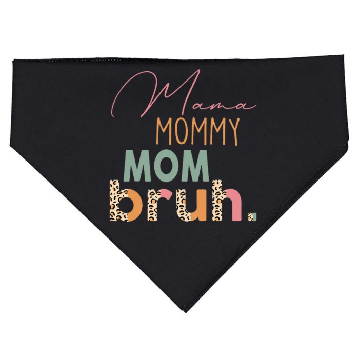 bruh Mommy And Me Leopard Mother's Day USA-Made Doggie Bandana