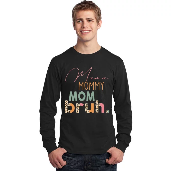 bruh Mommy And Me Leopard Mother's Day Tall Long Sleeve T-Shirt