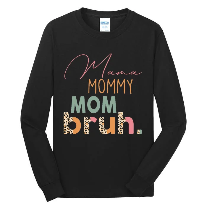 bruh Mommy And Me Leopard Mother's Day Tall Long Sleeve T-Shirt