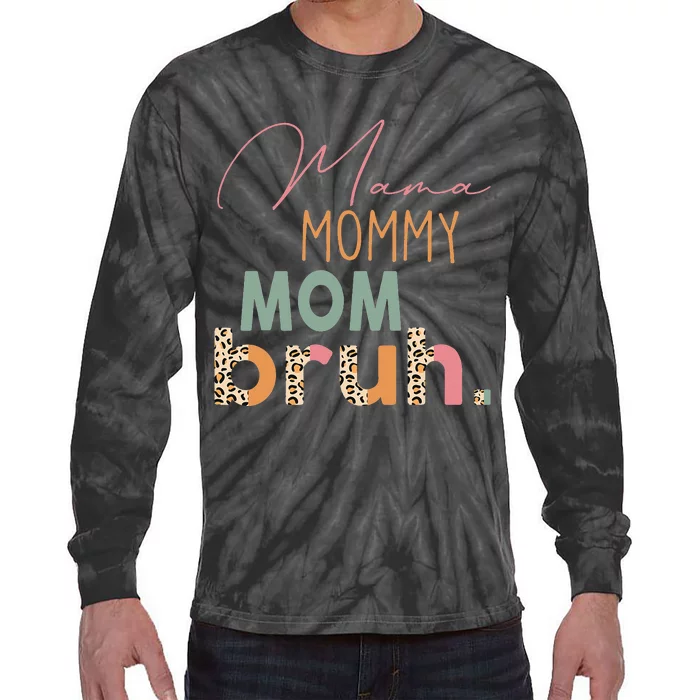 bruh Mommy And Me Leopard Mother's Day Tie-Dye Long Sleeve Shirt