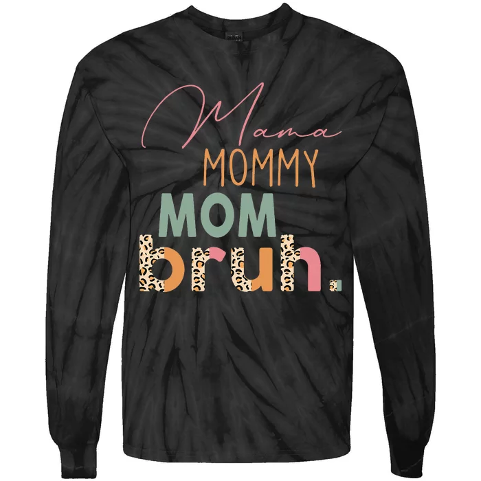 bruh Mommy And Me Leopard Mother's Day Tie-Dye Long Sleeve Shirt