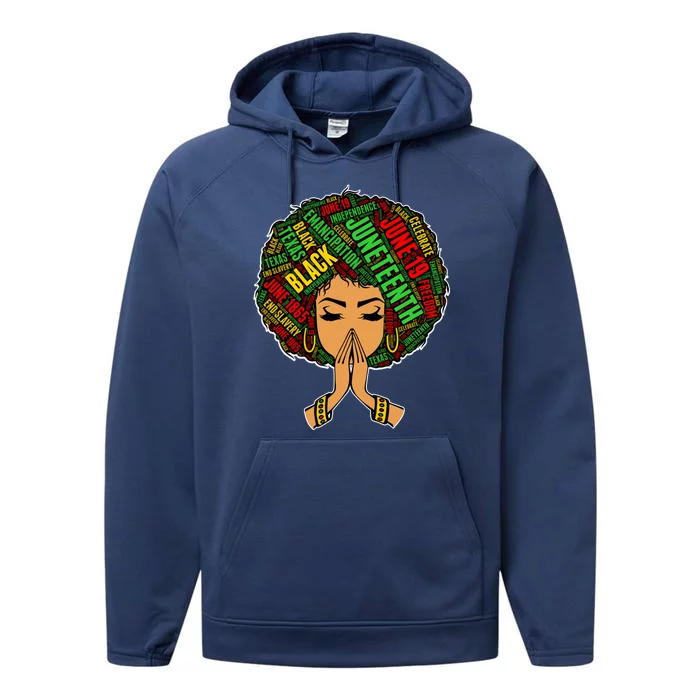 Black Magic Afro American Melanin Natural Hair Queen Gift Performance Fleece Hoodie