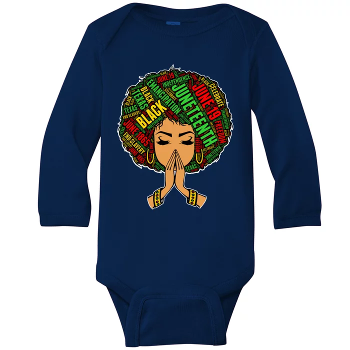 Black Magic Afro American Melanin Natural Hair Queen Gift Baby Long Sleeve Bodysuit