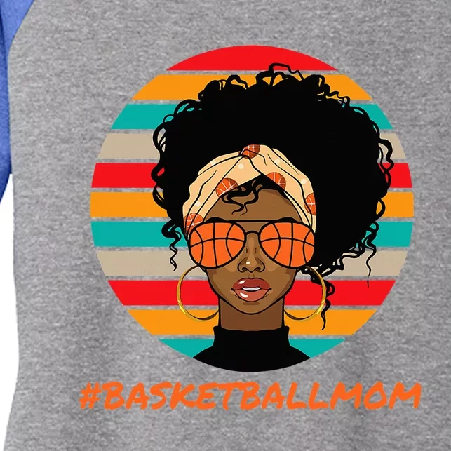 Basketball Mom Black Women African American Afro Women's Tri-Blend 3/4-Sleeve Raglan Shirt