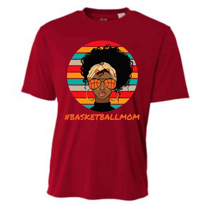 Basketball Mom Black Women African American Afro Cooling Performance Crew T-Shirt