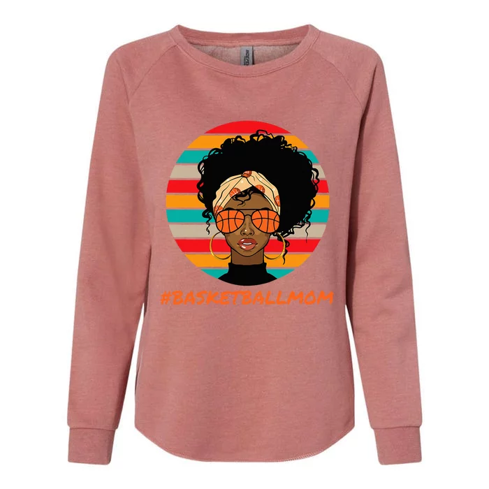 Basketball Mom Black Women African American Afro Womens California Wash Sweatshirt