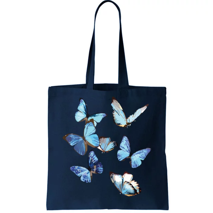 Blue Morpho Butterfly Swarm Lepidoptera Entomology Tote Bag