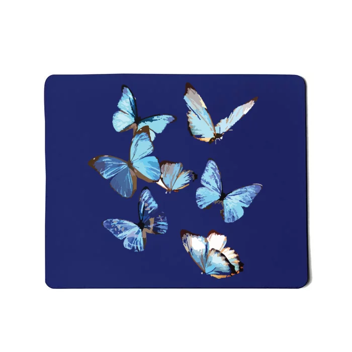 Blue Morpho Butterfly Swarm Lepidoptera Entomology Mousepad