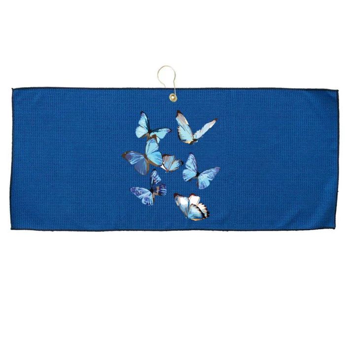 Blue Morpho Butterfly Swarm Lepidoptera Entomology Large Microfiber Waffle Golf Towel