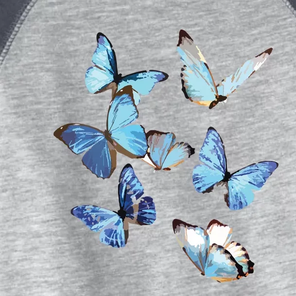 Blue Morpho Butterfly Swarm Lepidoptera Entomology Toddler Fine Jersey T-Shirt