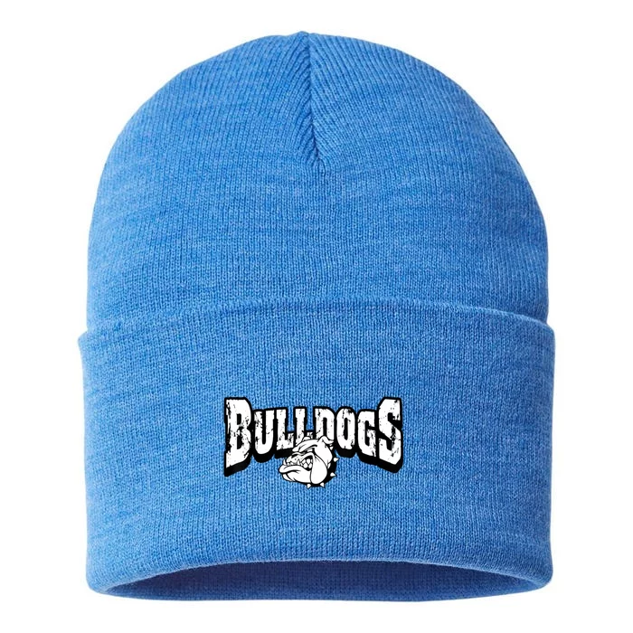 Bulldogs Mascot Back To School Team Spirit Sustainable Knit Beanie