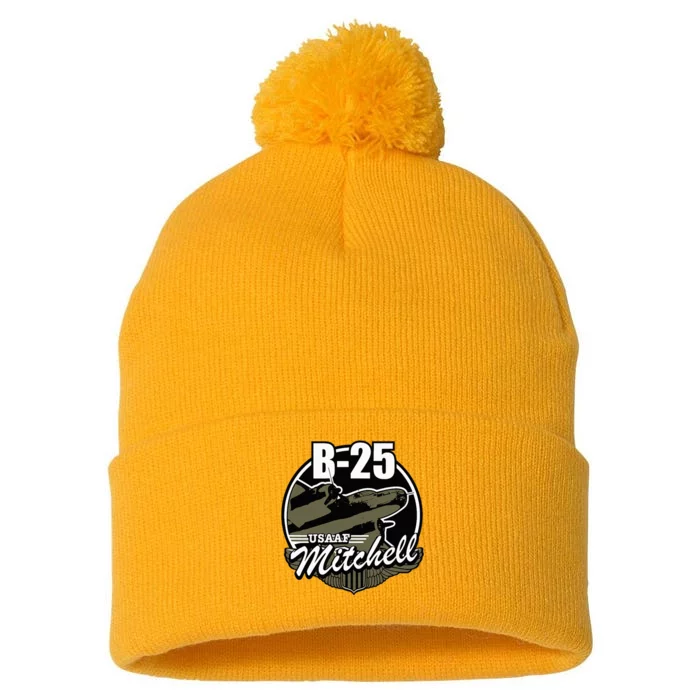 B25 Mitchell Pom Pom 12in Knit Beanie