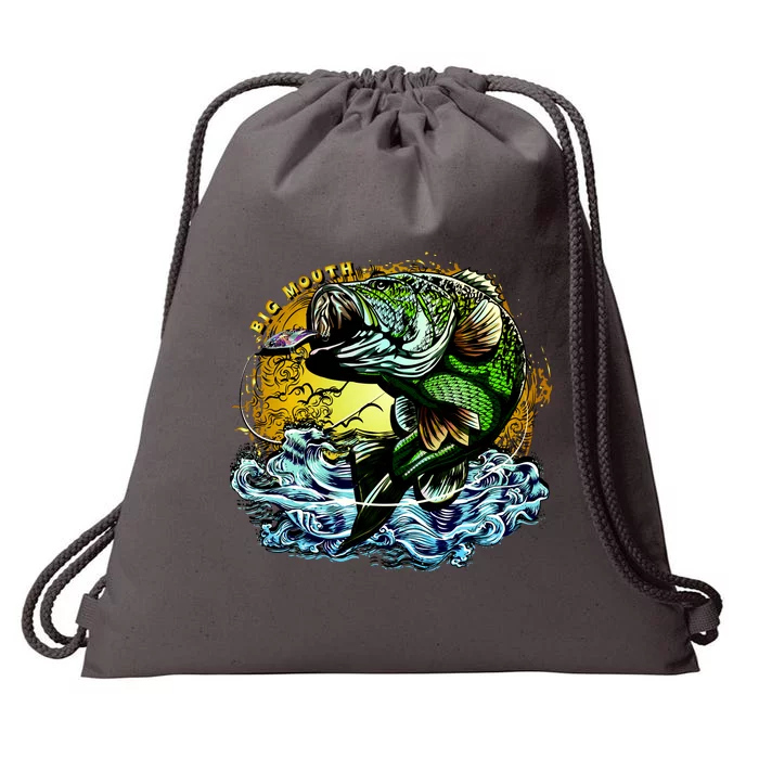 Big Mouth Bass Drawstring Bag