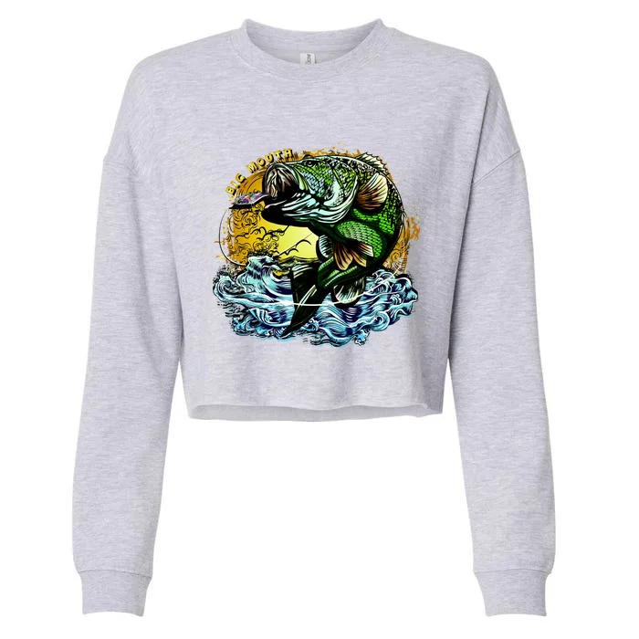 Big Mouth Bass Cropped Pullover Crew