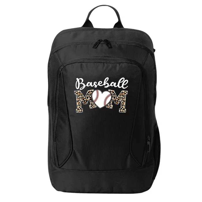 Ball Mom Baseball Softball Mom Mothers Day Leopard Mama City Backpack