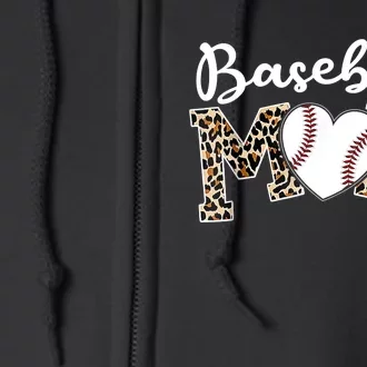 Ball Mom Baseball Softball Mom Mothers Day Leopard Mama Full Zip Hoodie