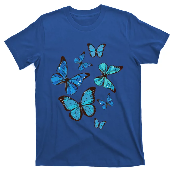 Blue Morpho Butterfly Swarm Lepidoptera Lover Entomologist T-Shirt