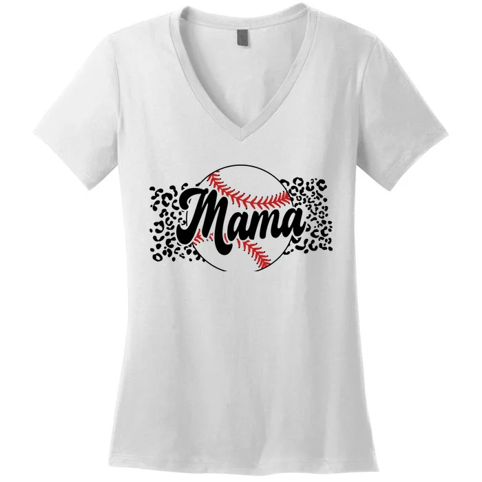 Baseball Mom Women's V-Neck T-Shirt