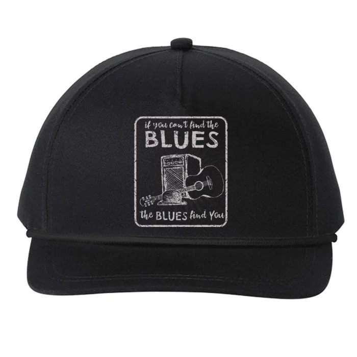 Blues Music Band Lover Vintage Guitar Teacher Funny Blues Snapback Five-Panel Rope Hat