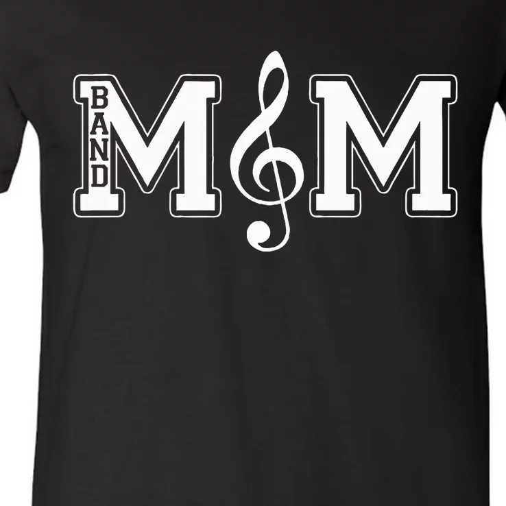 Band Mom Band Parent Gift For Band Fan Music Moms V-Neck T-Shirt