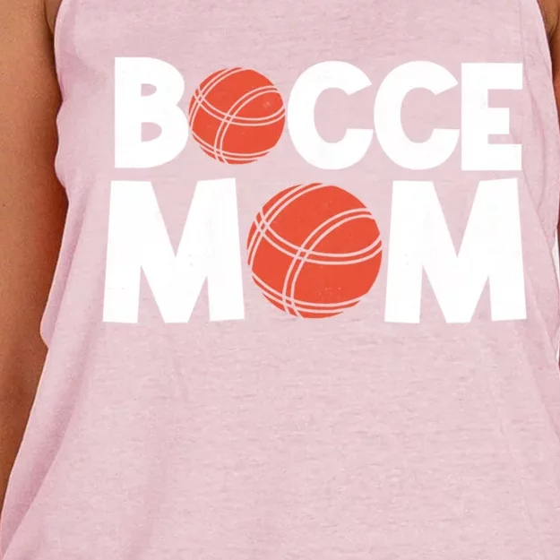 Bocce Mom Bocce Ball Player Mother Bocce Gift Women's Knotted Racerback Tank