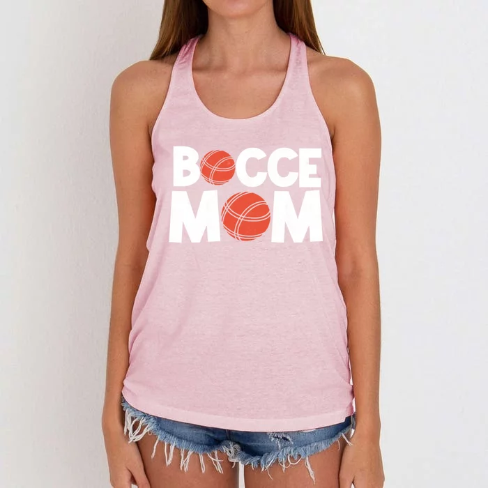 Bocce Mom Bocce Ball Player Mother Bocce Gift Women's Knotted Racerback Tank