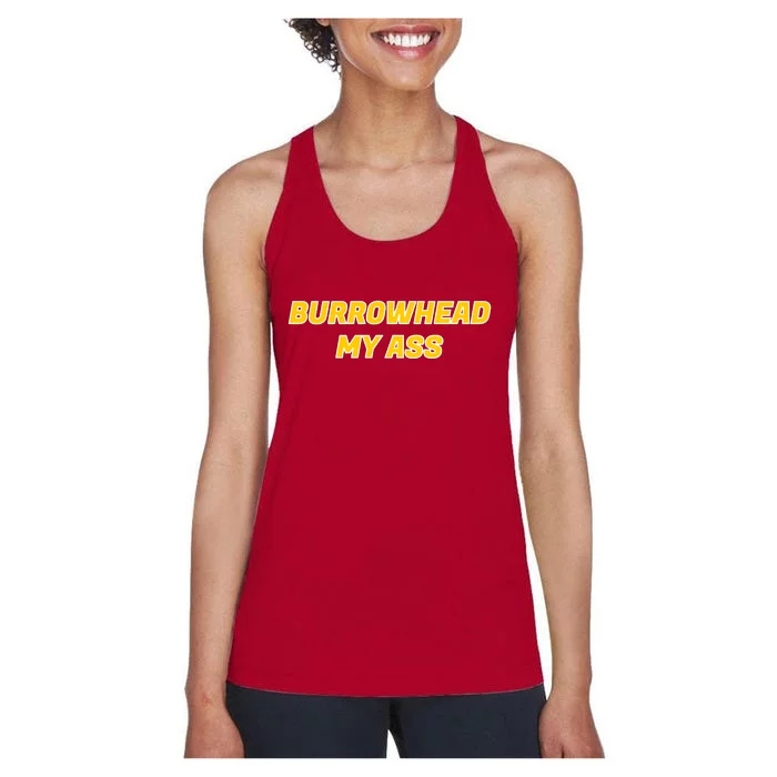 Burrowhead My Butt A*** Funny Football Fan Meme Kansas City Women's Racerback Tank