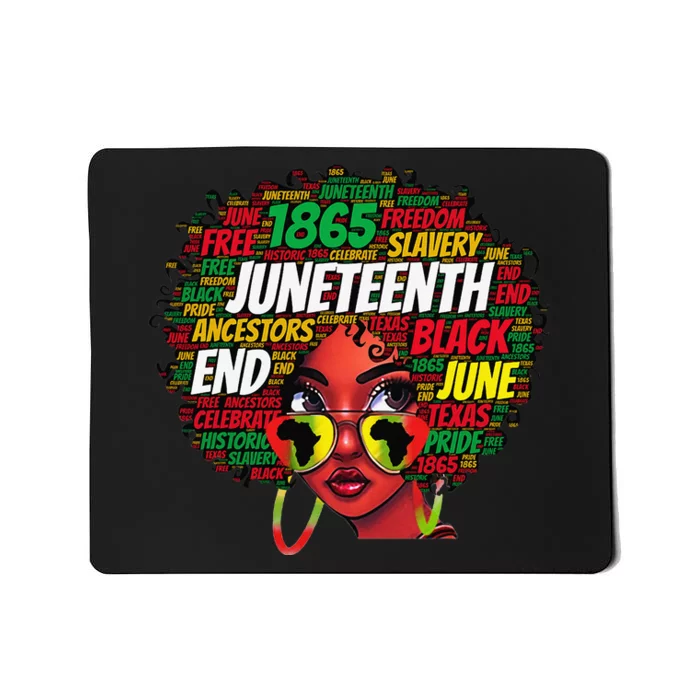 Black  Messy Bun Juneteenth Celebrate Independence Day Mousepad