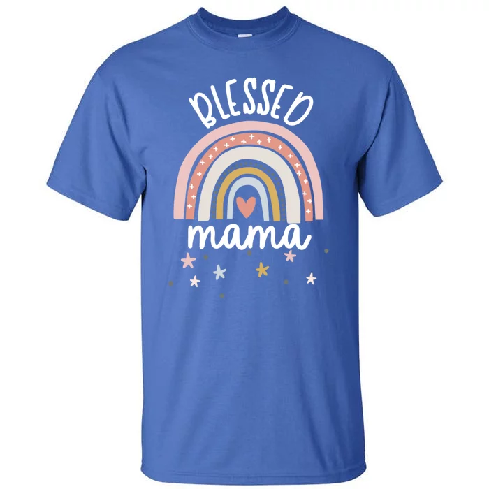 Blessed Mama Boho Rainbow Mom Gift Tall T-Shirt