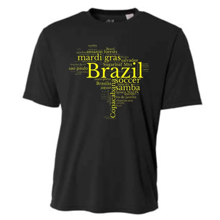 Brazil Map Brazilian Soccer Copacabana Brasil Men Women Gift Cooling Performance Crew T-Shirt