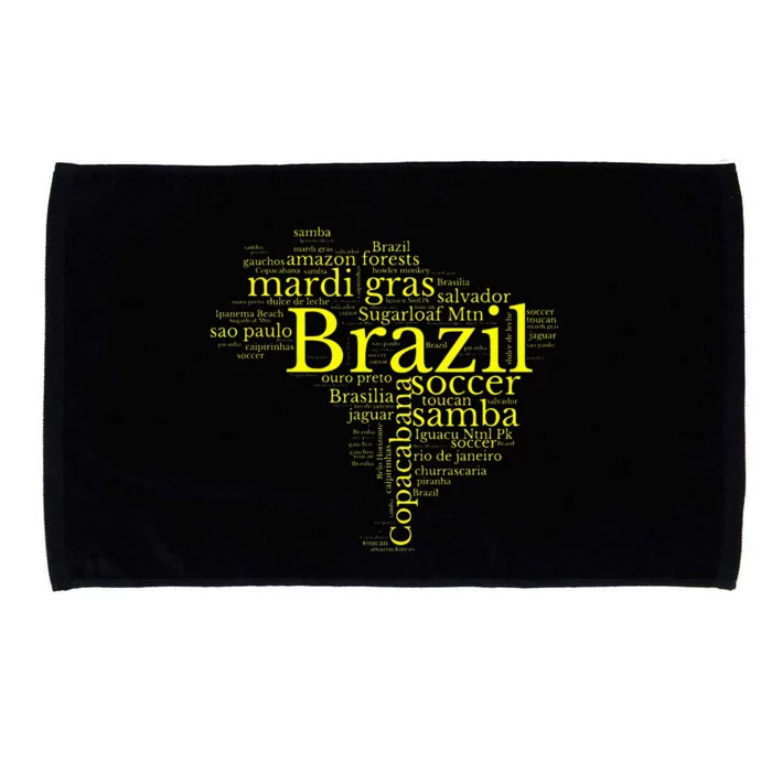 Brazil Map Brazilian Soccer Copacabana Brasil Men Women Gift Microfiber Hand Towel