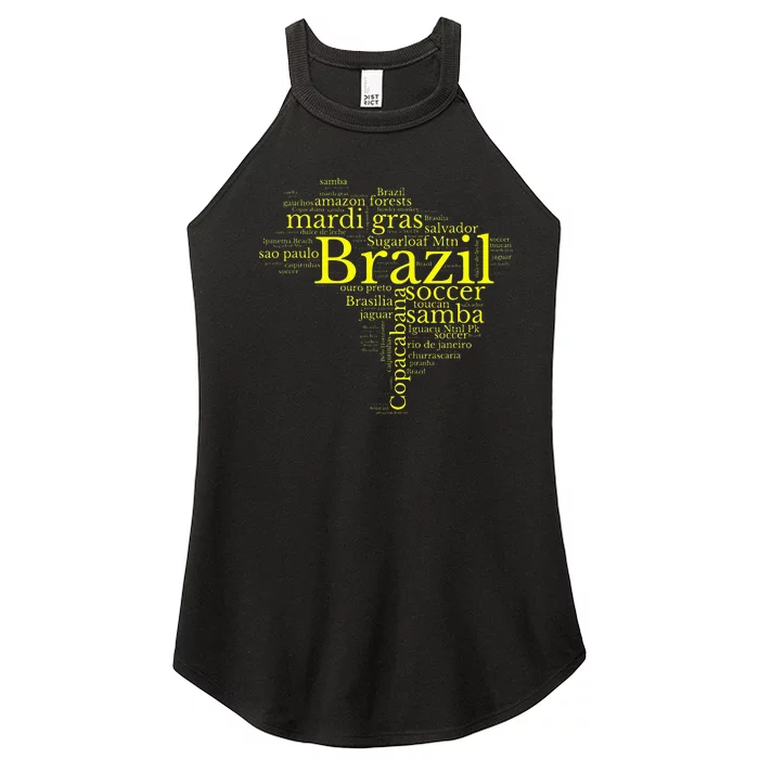 Brazil Map Brazilian Soccer Copacabana Brasil Men Women Gift Women’s Perfect Tri Rocker Tank