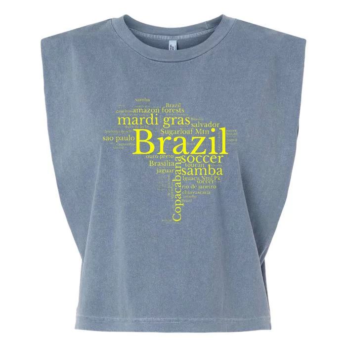 Brazil Map Brazilian Soccer Copacabana Brasil Men Women Gift Garment-Dyed Women's Muscle Tee