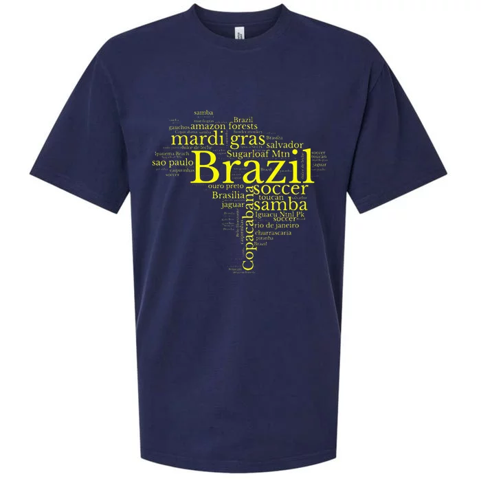 Brazil Map Brazilian Soccer Copacabana Brasil Men Women Gift Sueded Cloud Jersey T-Shirt