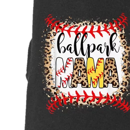 Ballpark Mama Ball Happy Mothers Day Bleached Doggie 3-End Fleece Hoodie