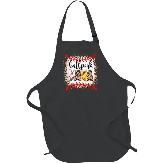 Ballpark Mama Ball Happy Mothers Day Bleached Full-Length Apron With Pocket