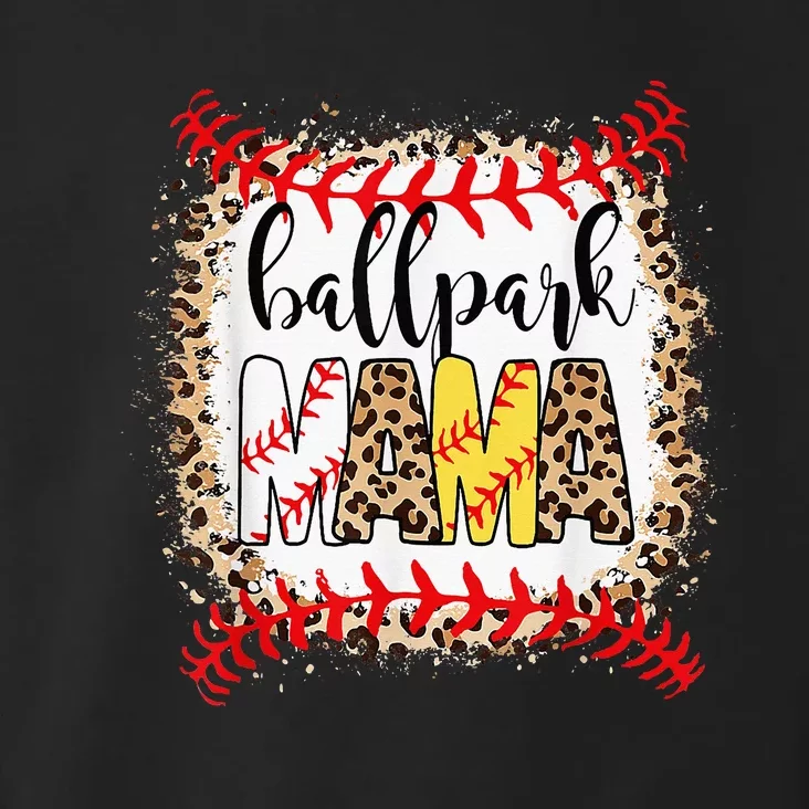 Ballpark Mama Ball Happy Mothers Day Bleached Toddler Hoodie