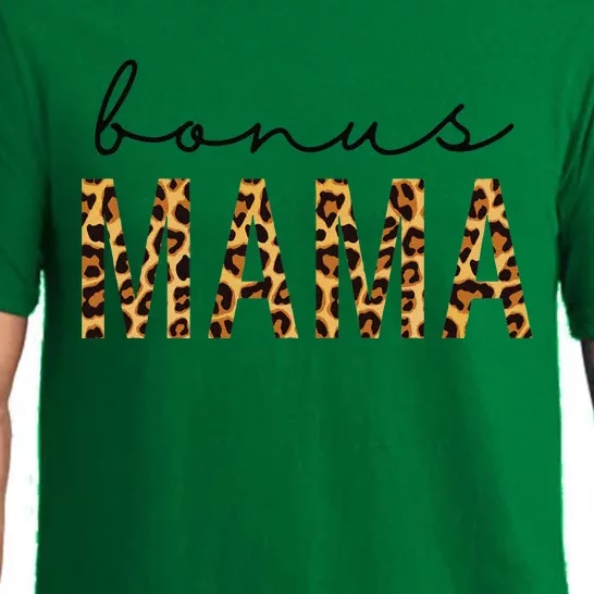 Bonus Mama Bonus Mom Stepmom Leopard Print MotherS Day Gift Pajama Set