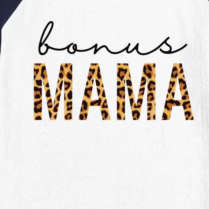 Bonus Mama Bonus Mom Stepmom Leopard Print MotherS Day Gift Baseball Sleeve Shirt